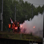 Piquet de grve et action des cheminots le 2 juin 2016 photo n10 