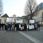 Rassemblement pour le maintien des collges de Colombelles et Port-en-Bessin le 5 fvrier 2018 photo n1 