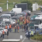Action des cheminots sur le pont de Normandie le 12 juin 2018 photo n5 