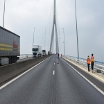 Action des cheminots sur le pont de Normandie le 12 juin 2018 photo n6 