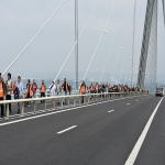 Action des cheminots sur le pont de Normandie le 12 juin 2018 photo n12 