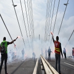 Action des cheminots sur le pont de Normandie le 12 juin 2018 photo n17 