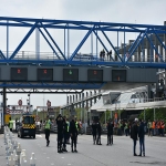 Action des cheminots sur le pont de Normandie le 12 juin 2018 photo n27 