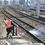 Action des cheminots grvistes en gare de Caen le 16 avril 2010 photo n6 