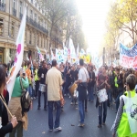 manifestation pour la dfense de l'cole publique  Paris le 19 octobre 2008 photo n30 