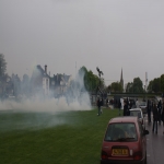 Barricades et affrontements avec la police devant l'universit le 28 avril 2009 photo n163 